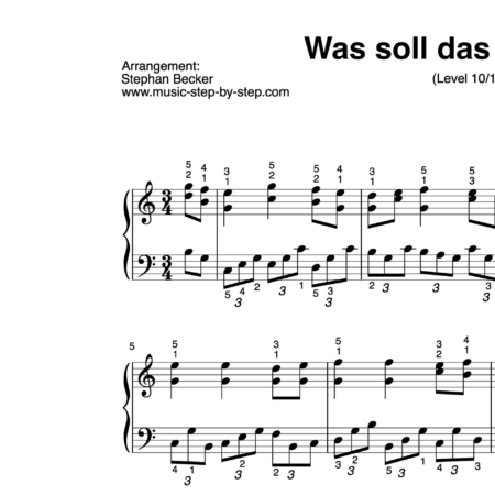 "Was soll das bedeuten" für Klavier (Klavierbegleitung Level 10/10) by music-step-by-step