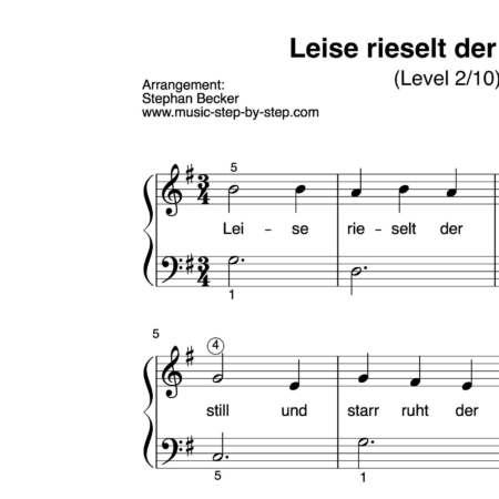 "Leise rieselt der Schnee" für Klavier (Level 2/10) | inkl. Aufnahme und Text music-step-by-step