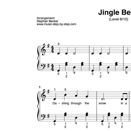 "Jingle Bells" für Klavier (Level 6/10) | inkl. Aufnahme und Text by music-step-by-step