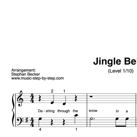"Jingle Bells" für Klavier (Level 1/10) | inkl. Aufnahme und Text by music-step-by-step