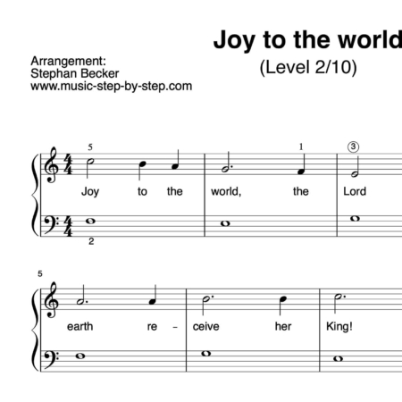 "Joy to the world" für Klavier (Level 2/10) | inkl. Aufnahme und Text