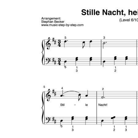 "Stille Nacht, heilige Nacht!" für Klavier (Level 6/10) | inkl. Aufnahme und Text by music-step-by-step