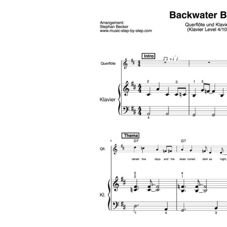 "Backwater Blues" für Querflöte (Klavierbegleitung Level 4/10) | inkl. Aufnahme, Text und Playalong by music-step-by-step