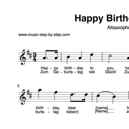 "Happy Birthday to You" für Altsaxophon solo