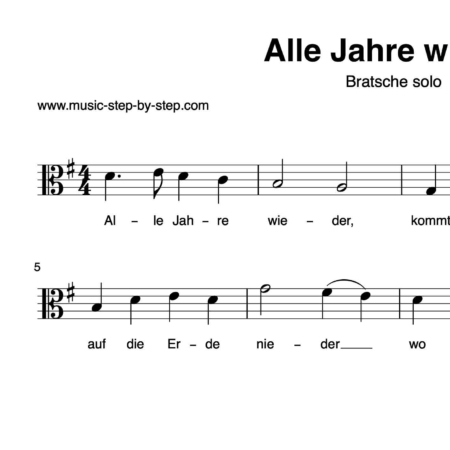 “Alle Jahre wieder” für Bratsche solo | inkl. Aufnahme und Text by music-step-by-step