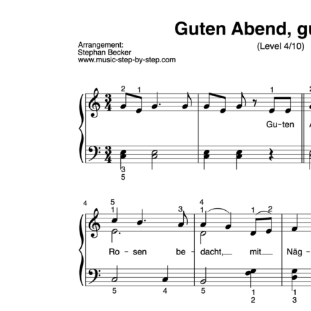 “Guten Abend, gut´ Nacht” für Klavier (Level 4/10) | inkl. Aufnahme und Text by music-step-by-step