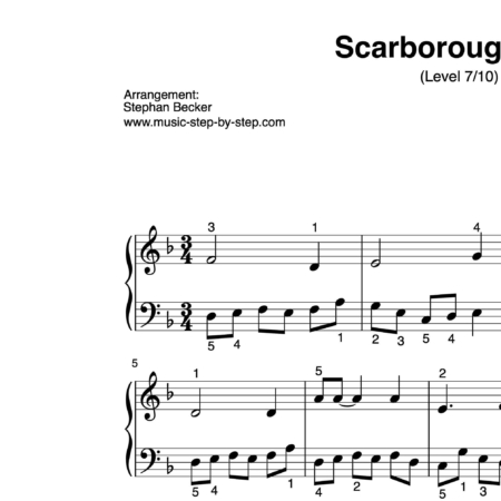 "Scarborough Fair" für Klavier (Level 7/10) | inkl. Aufnahme und Text by music-step-by-step