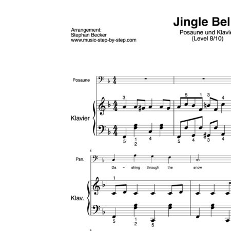 “Jingle Bells” für Posaune (Klavierbegleitung Level 8/10) | inkl. Aufnahme, Text und Begleitaufnahme by music-step-by-step