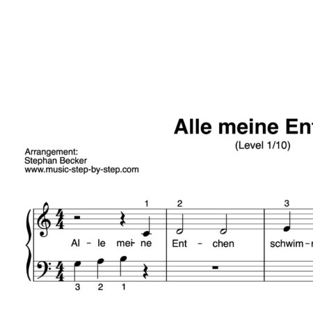 “Alle meine Entchen” für Klavier (Level 1/10) | inkl. Aufnahme und Text by music-step-by-step