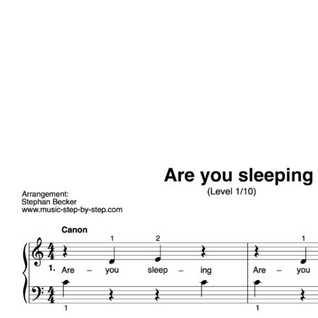 “Are you sleeping” für Klavier (Level 1/10) | inkl. Aufnahme und Text by music-step-by-step