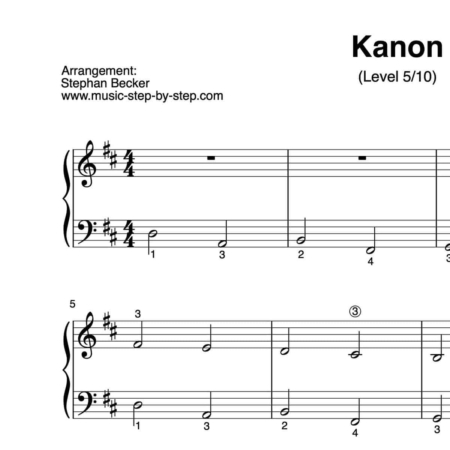 “Kanon" von Pachelbel für Klavier (Level 5/10) | inkl. Aufnahme by music-step-by-step
