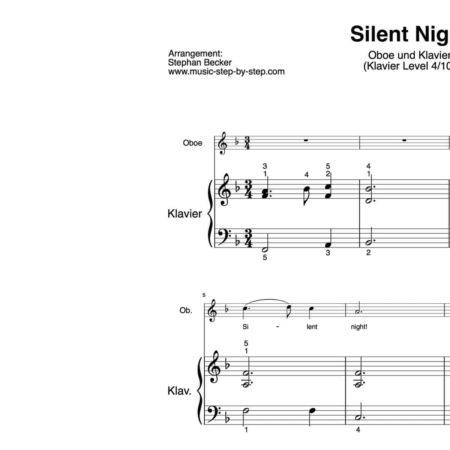 “Silent Night” für Oboe (Klavierbegleitung Level 4/10) | inkl. Aufnahme, Text und Begleitaufnahme by music-step-by-step