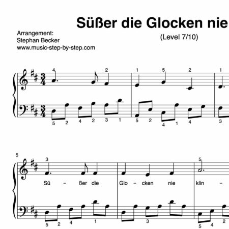 "Süßer die Glocken nie klingen" für Klavier (Level 7/10) | inkl. Aufnahme und Text by music-step-by-step